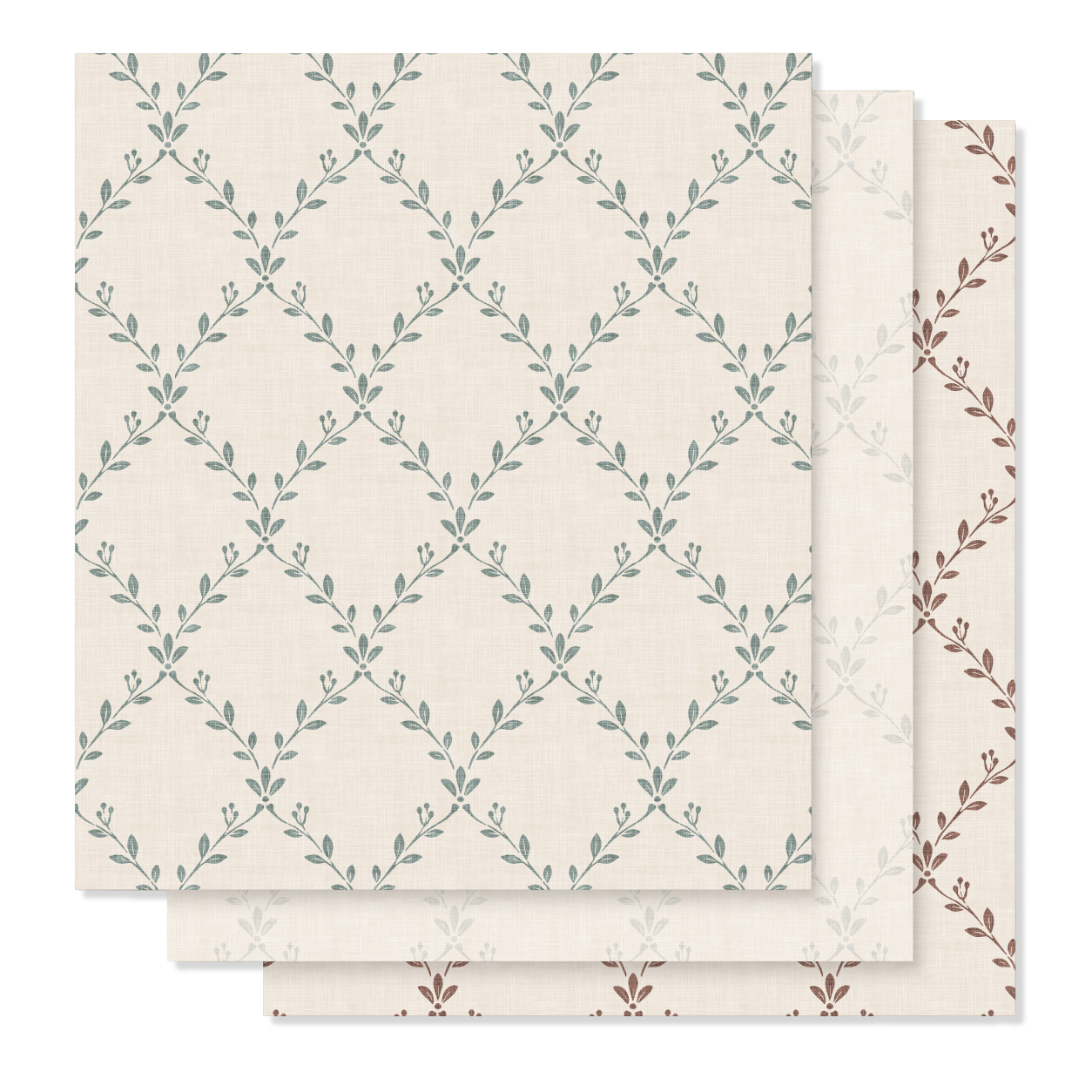 Floral Trellis wallpaper colorways