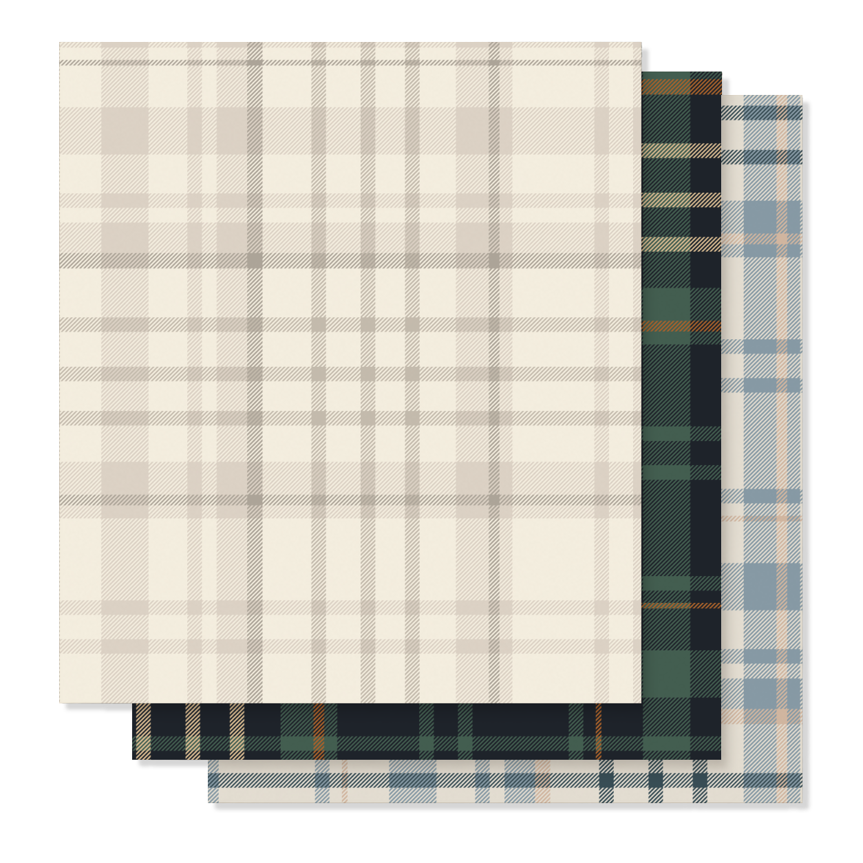 Plaid wallpaper colorways